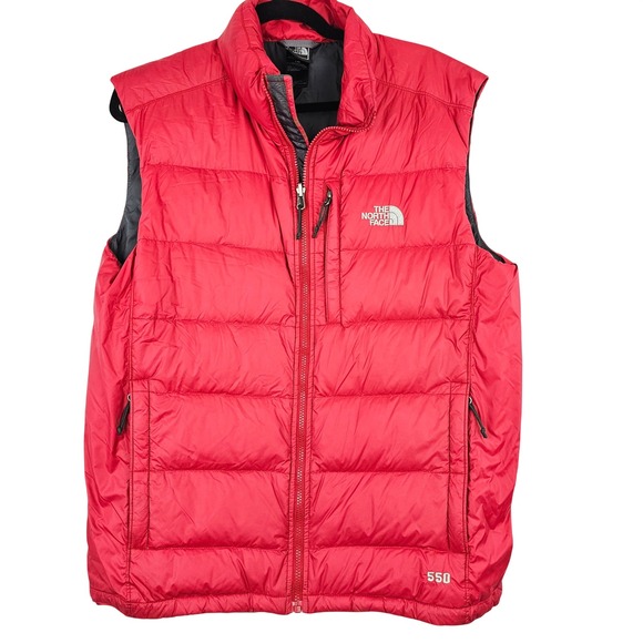 The North Face Men's Aconcagua 550 Down Puffer Vest Red Large Full Zip